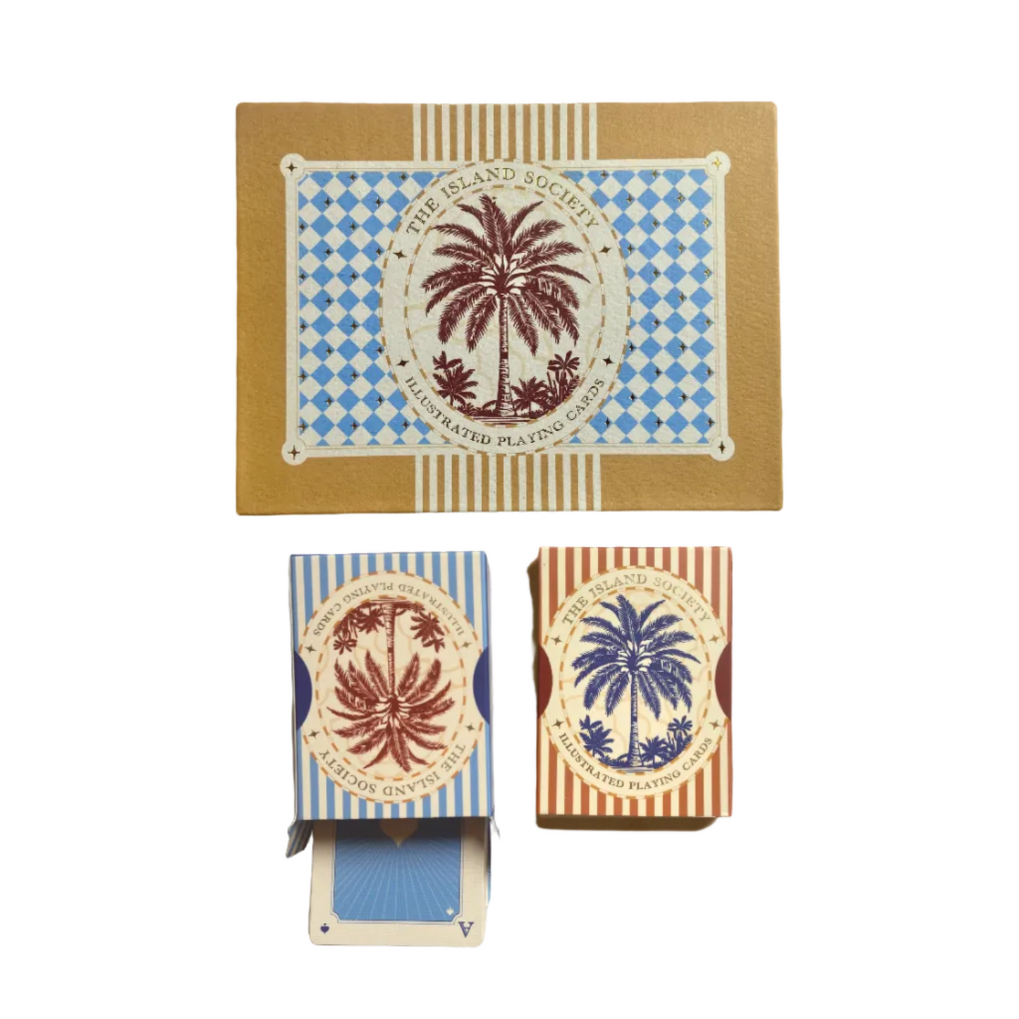 Luxury illustrated playing cards gift box — Illustrated playing cards styled as meaningful birthday gift