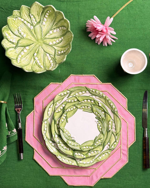 Lily of The Valley Hand-Painted Ceramic Plate - Set of 2