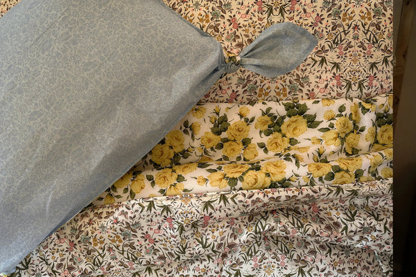 Reversible Stitch Border Bedspread made with Liberty Fabric TAPESTRY & CARLINE ROSE - Coco & Wolf