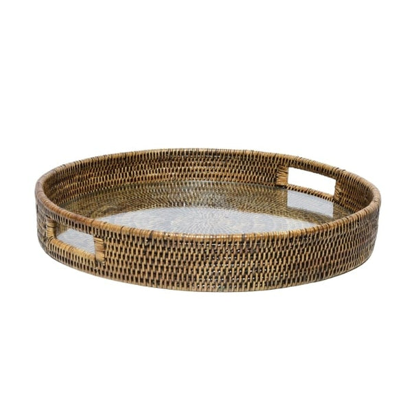 Majesty Rattan Serving Tray - Brown - Casa by Josephine Jenno
