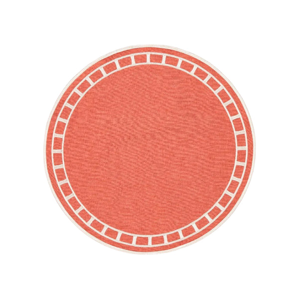 Placemat Marim, Terracotta with White