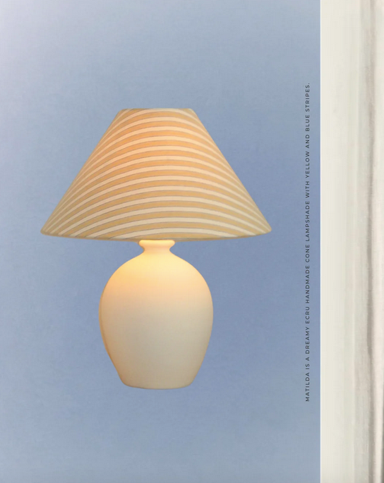 Matilda Yellow and Blue Stripe Cone Lampshade