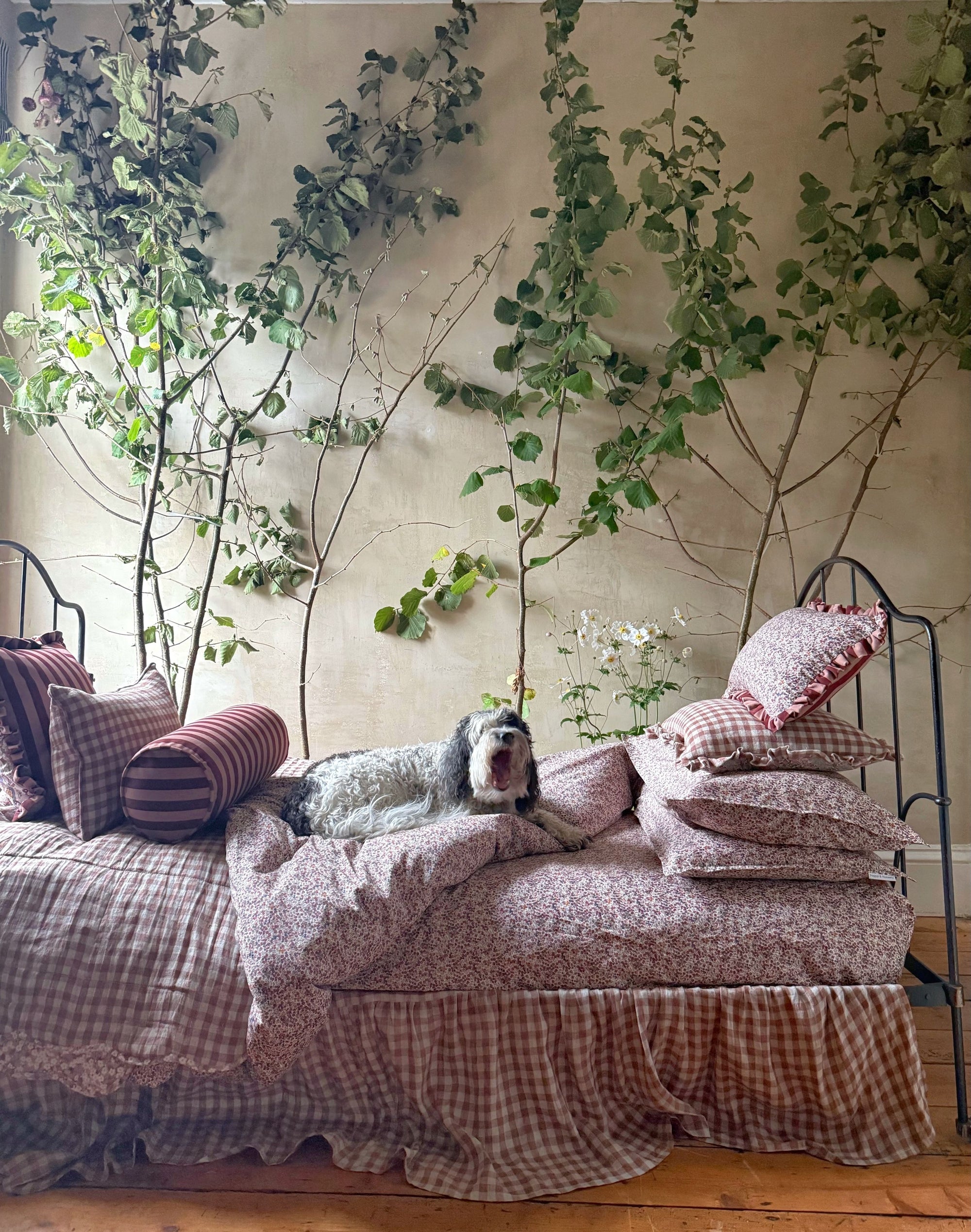 Velvet Cushion made with Liberty Fabric 'Wiltshire Bud'