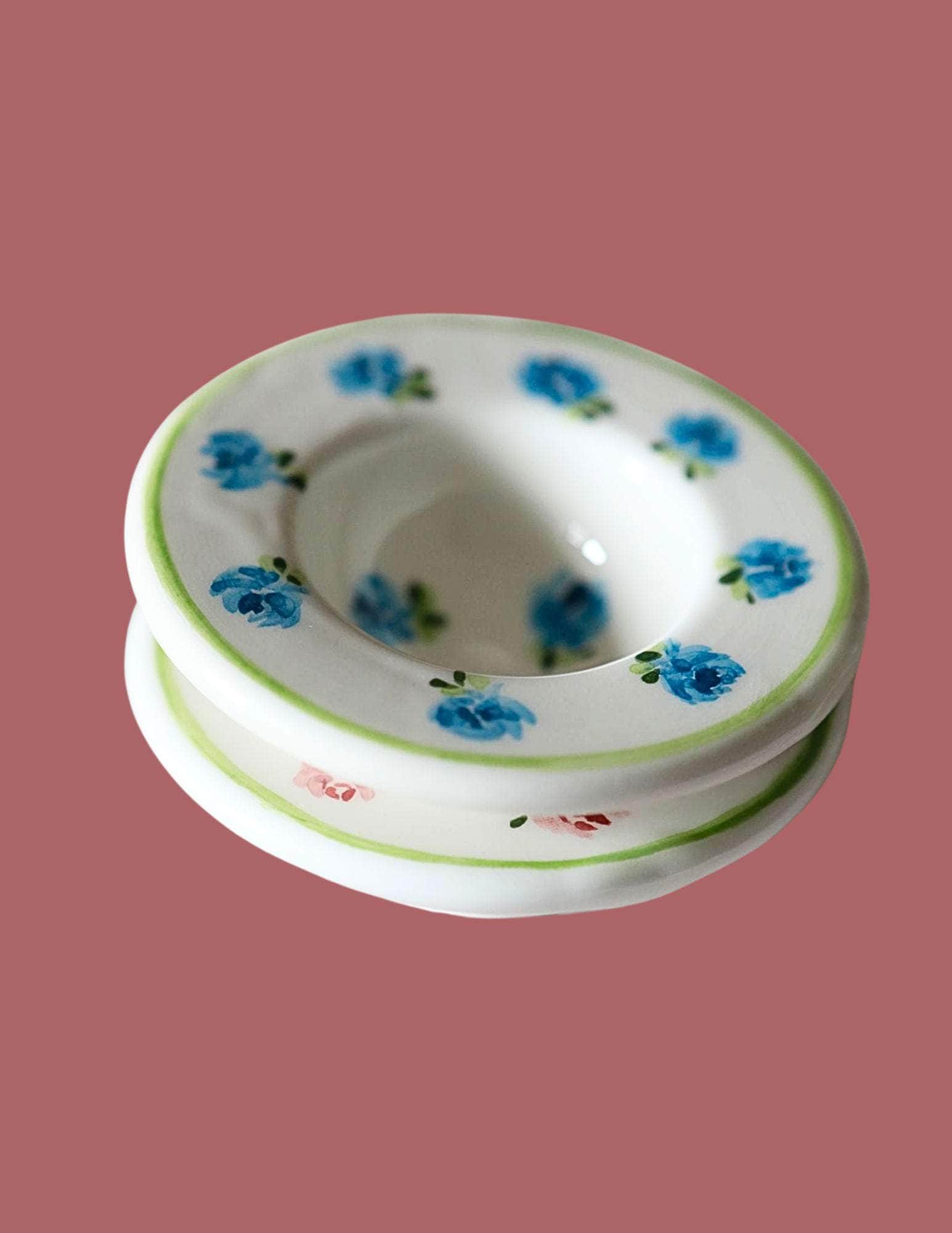 Ceramic Floral Egg Holders Set of Four