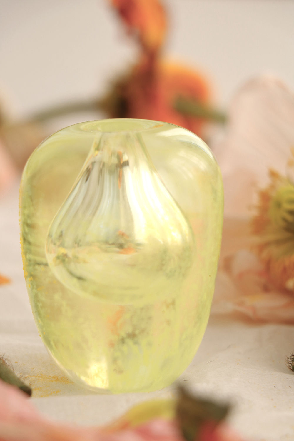 Mouth Blown Vase Liv Yellow