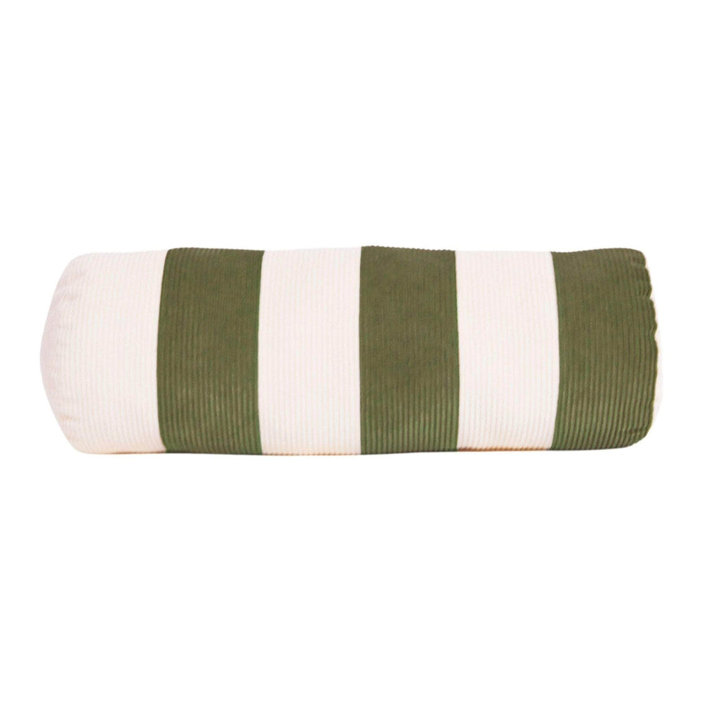 Le Cylindre - Corduroy Stripe Bolster Forest/Chalk