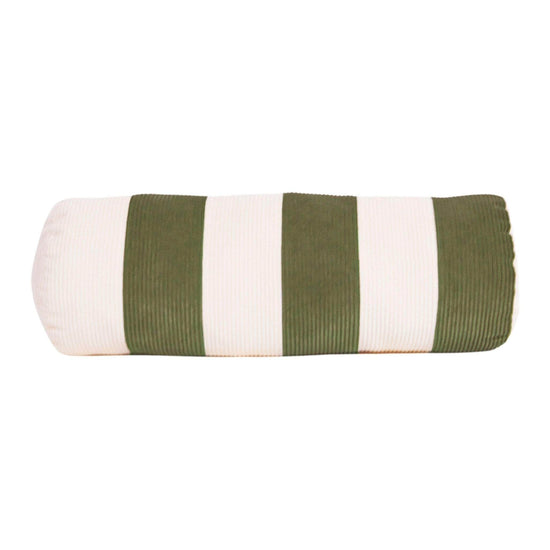 Le Cylindre - Corduroy Stripe Bolster Forest/Chalk