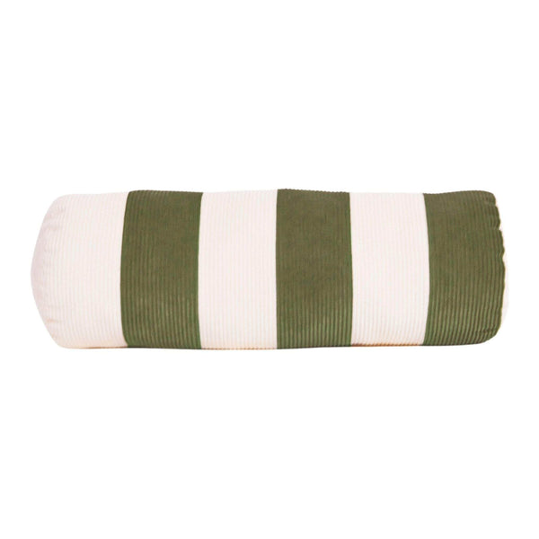 Le Cylindre - Corduroy Stripe Bolster Forest/Chalk
