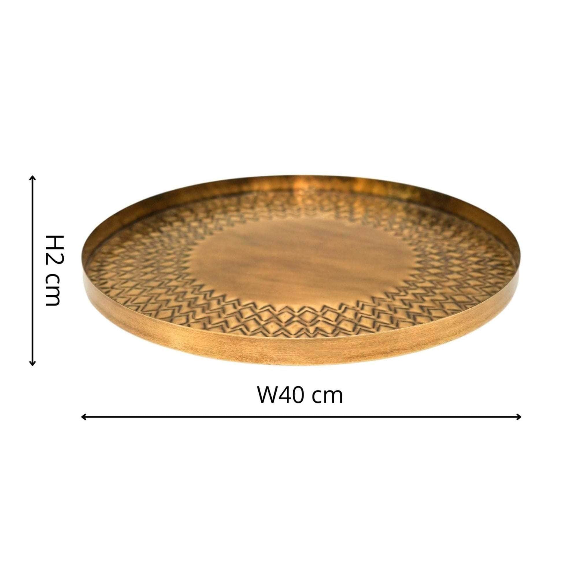 Solis Embossed Tray Gold