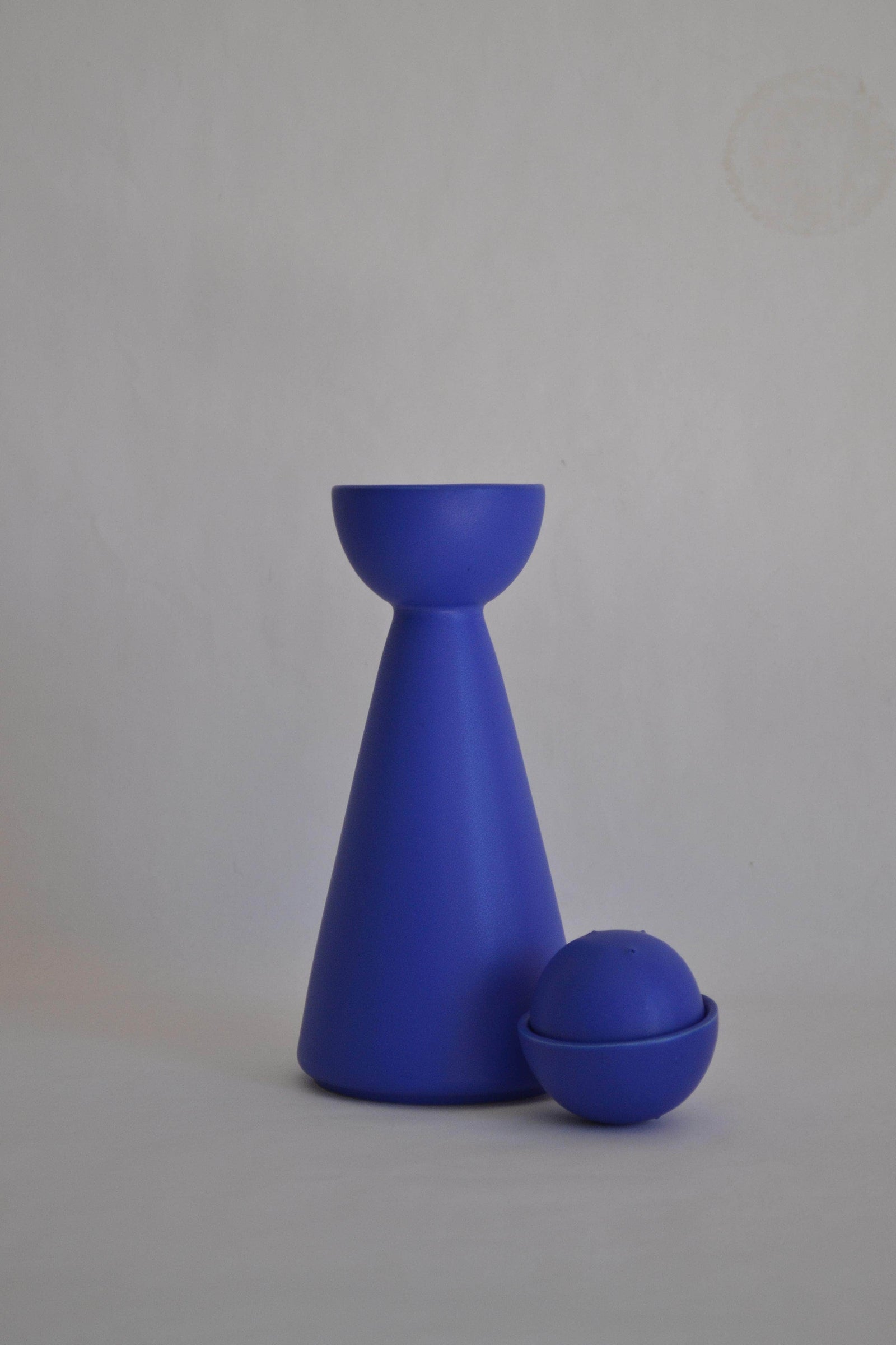 Half Moon Carafe With 2 Cups - Blue