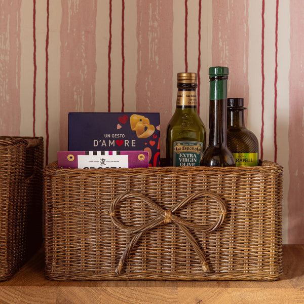 Bow Rattan Storage Basket, Medium