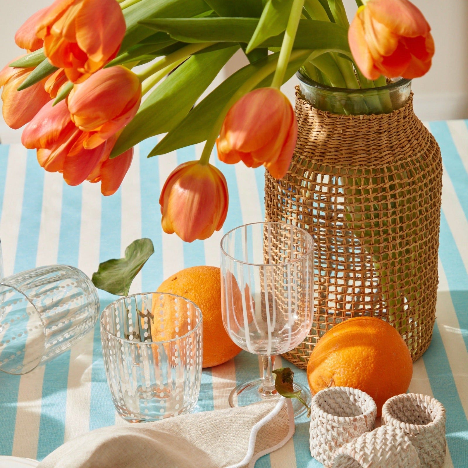 Clear White Speckled Water Glasses (set of 6)