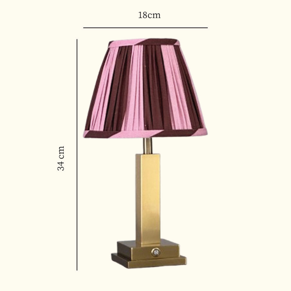Philia Table Lamp Pink/Brown Stripes