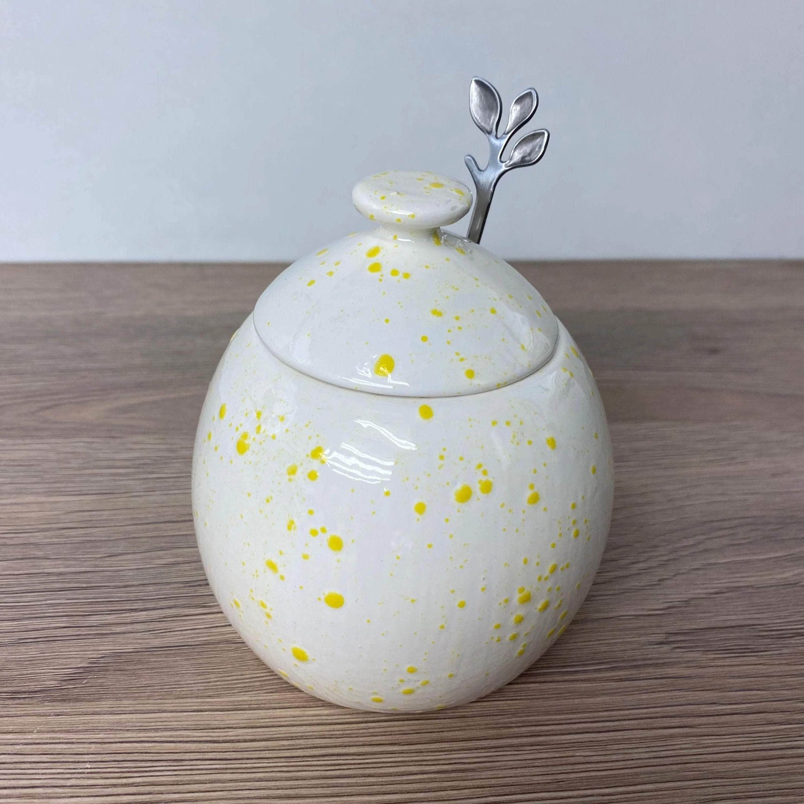 Sugar Bowl White with Yellow Spots