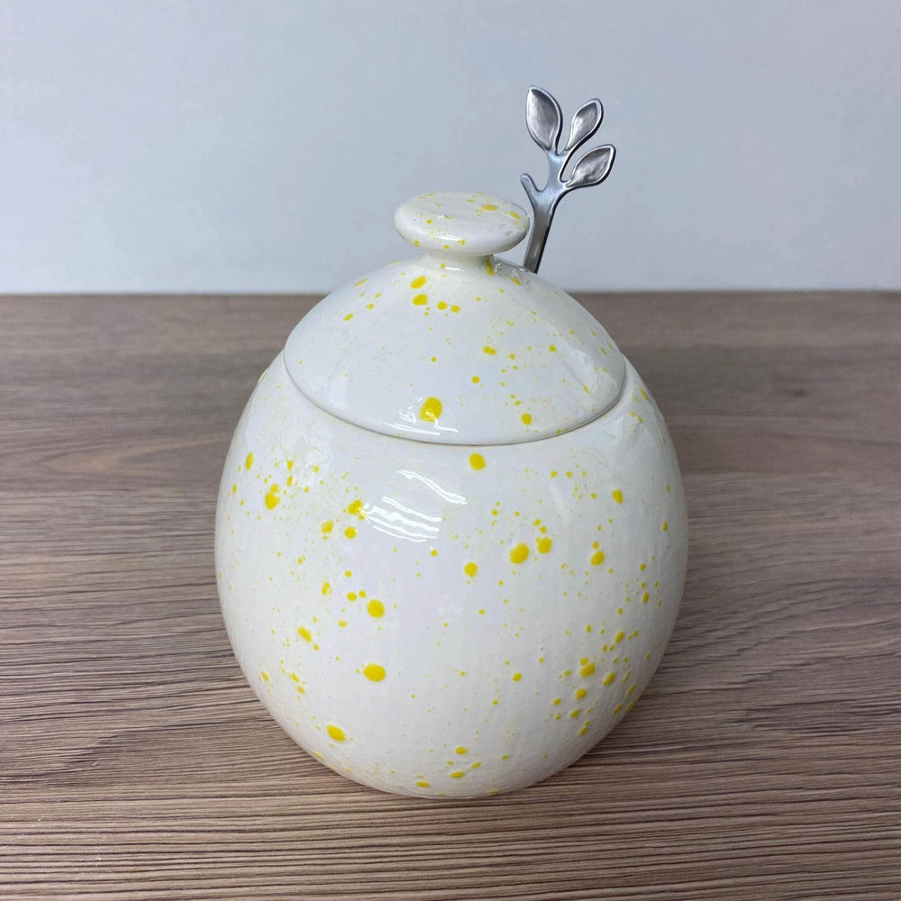 Sugar Bowl White with Yellow Spots