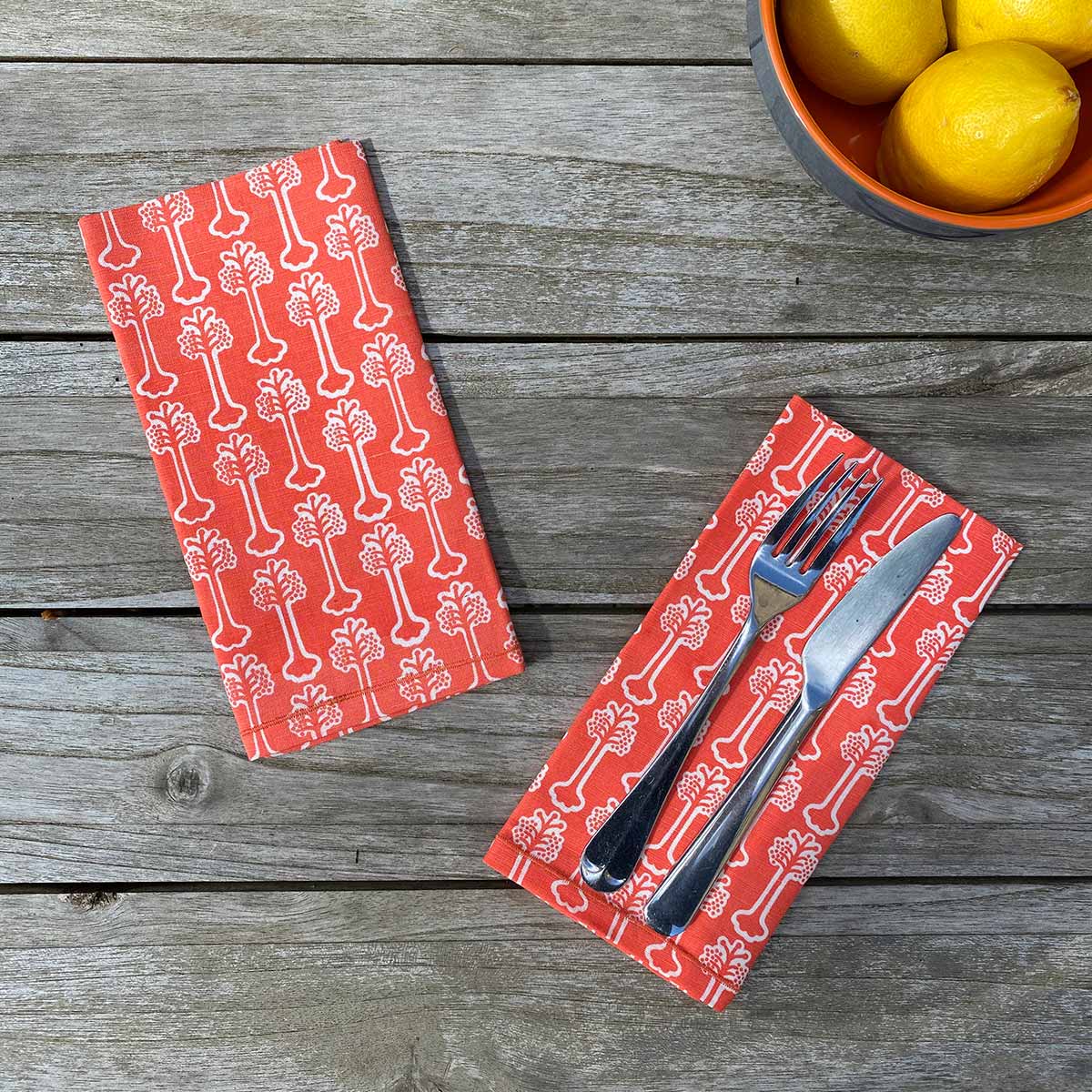 Red Hibiscus Napkins - Set of 2
