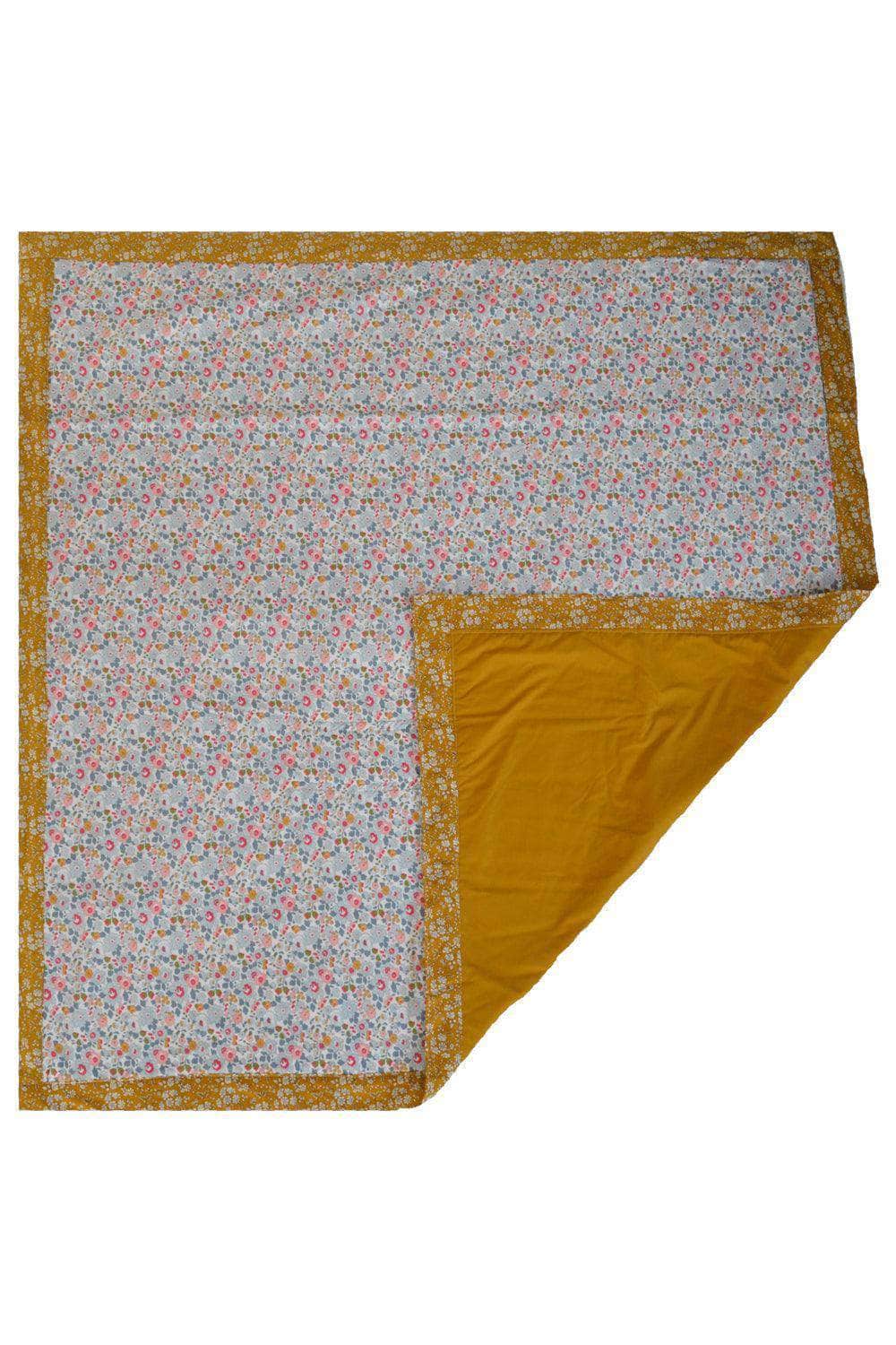 Picnic Blanket Made With Liberty Fabric Betsy Grey & Capel Mustard