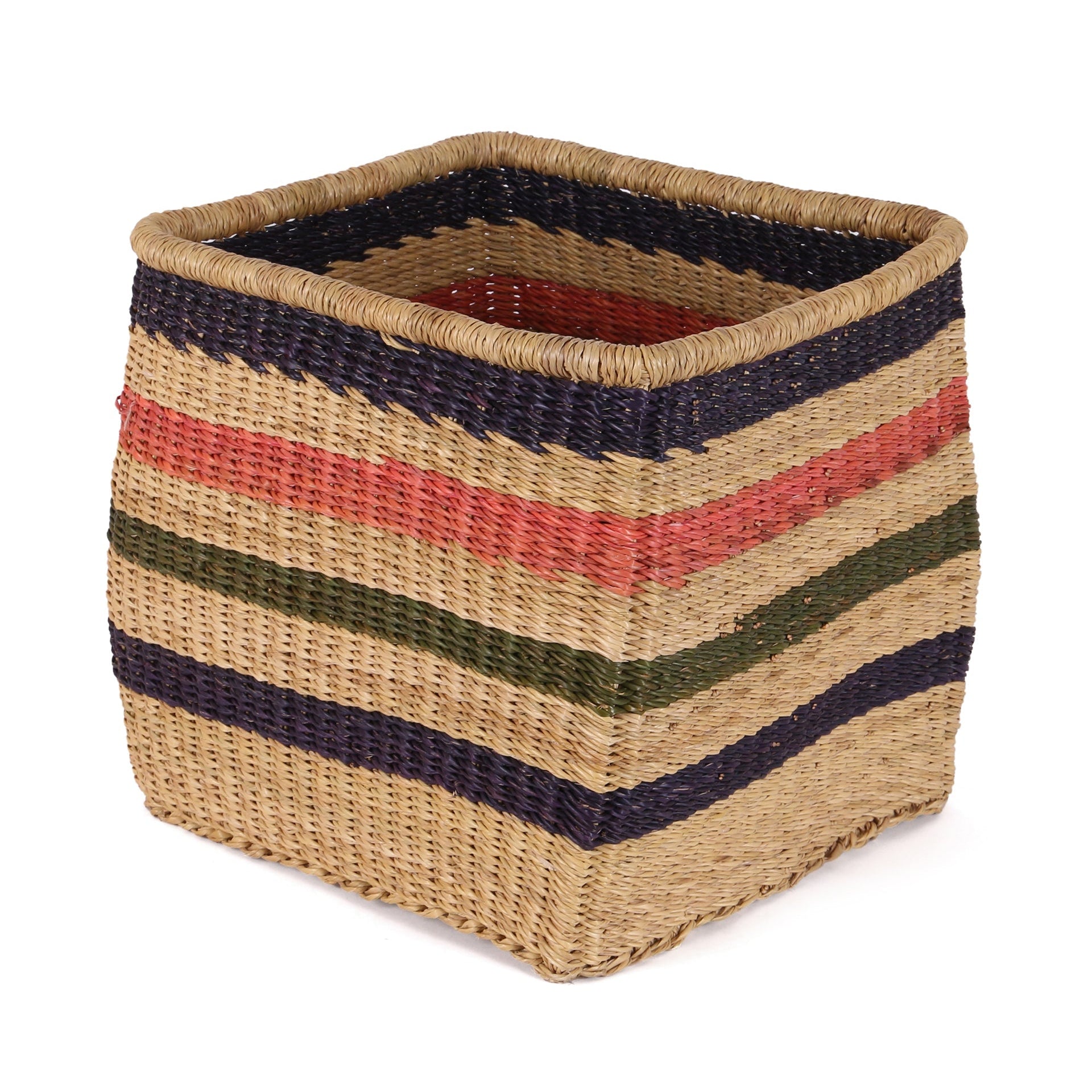 ABEIKU: Orange, Khaki and Navy Square Storage Basket