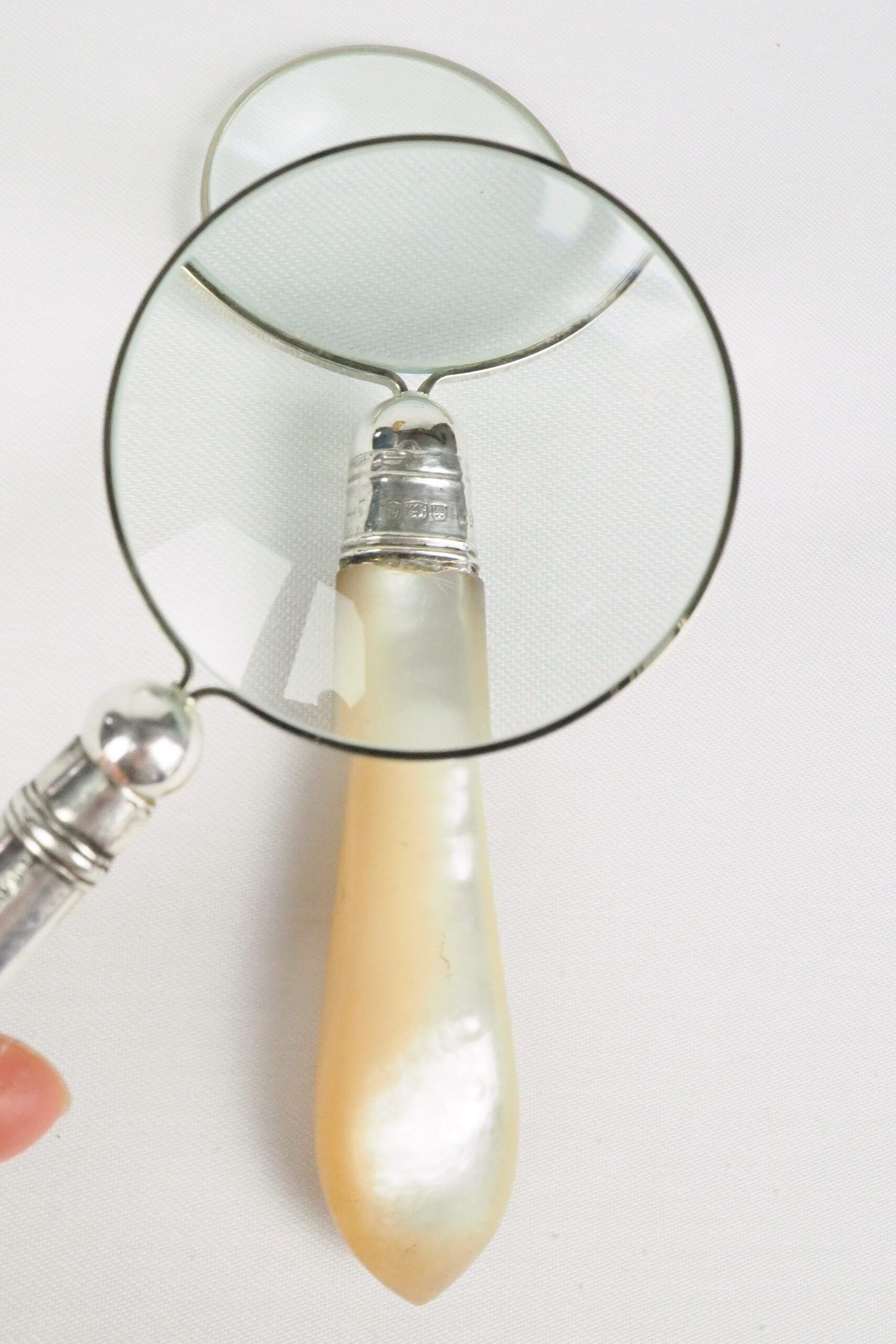 Silver and Mother of Pearl Magnifying Glass