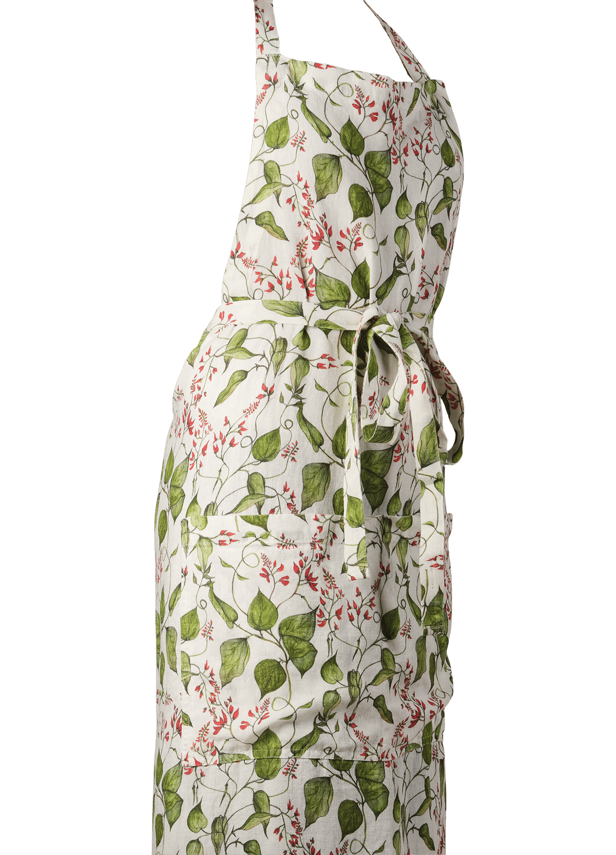 Bean Flower printed Linen Apron