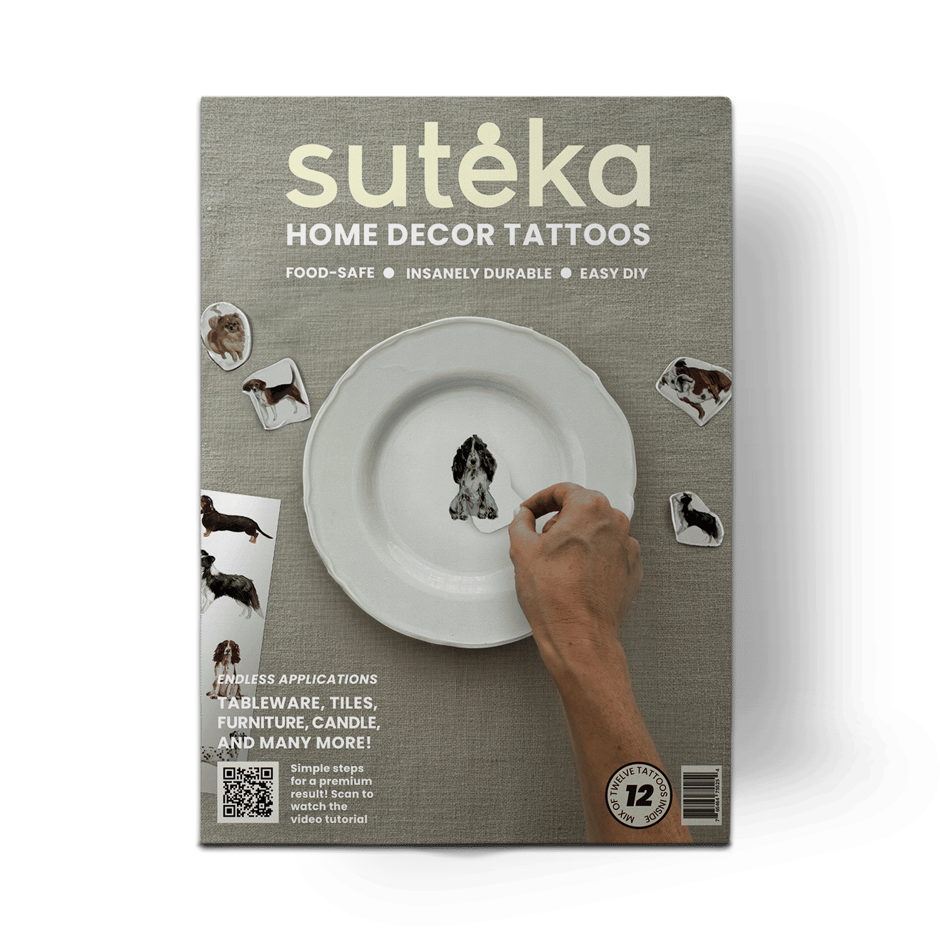 Watercolor Dogs Set DIY Plate Sticker Decoration