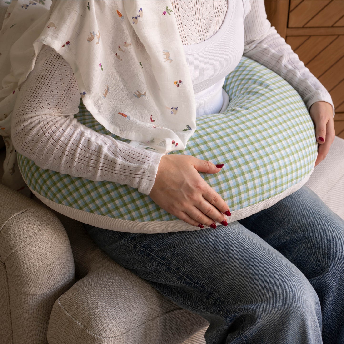 Nursing Pillow - Greenhouse Gingham