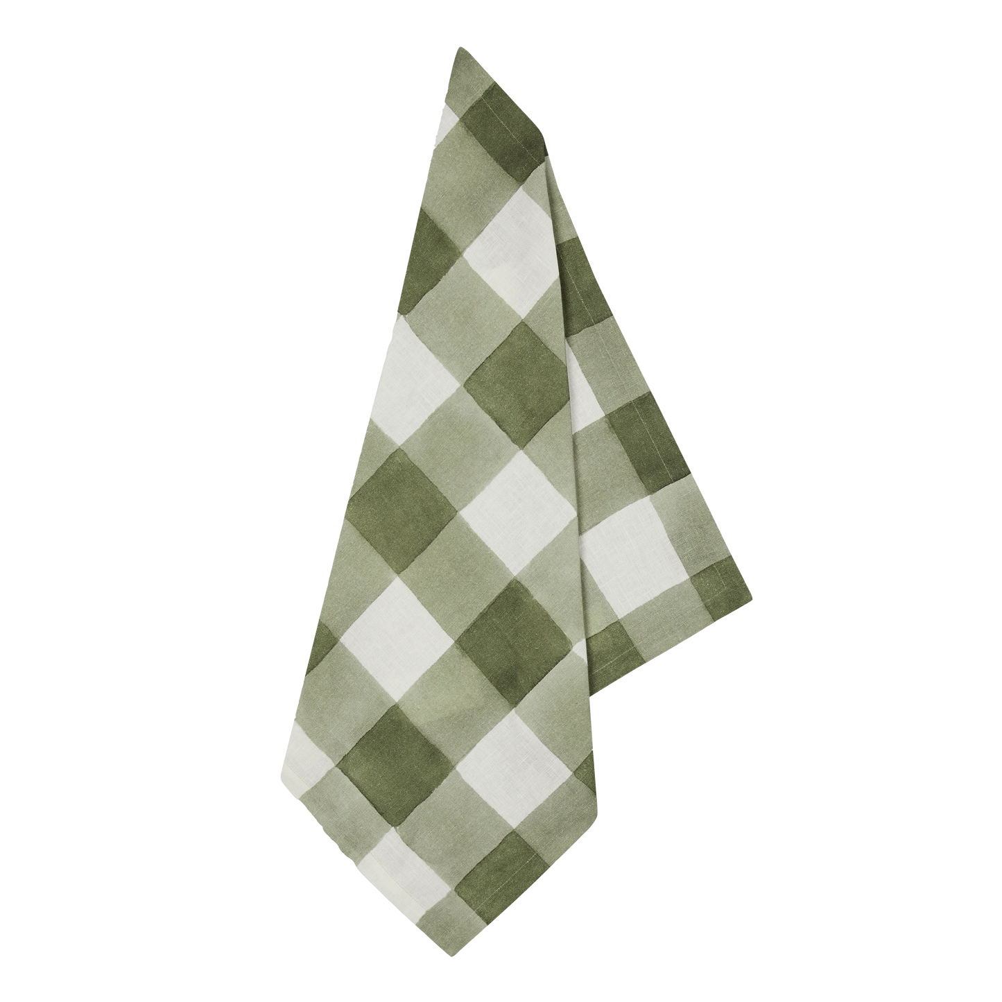 Green Gingham Napkins, Set of Four