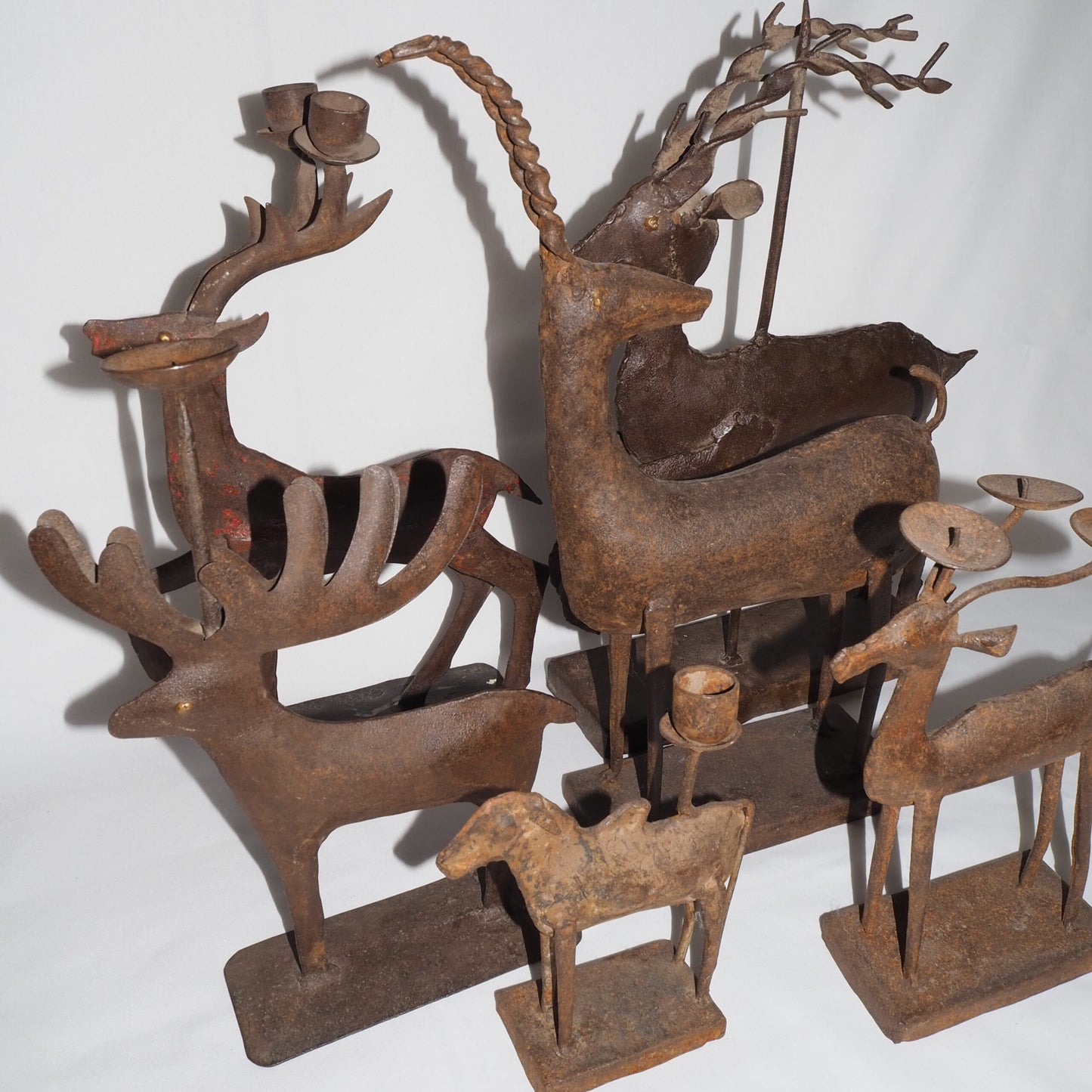 Folk Art Cow Candlestick