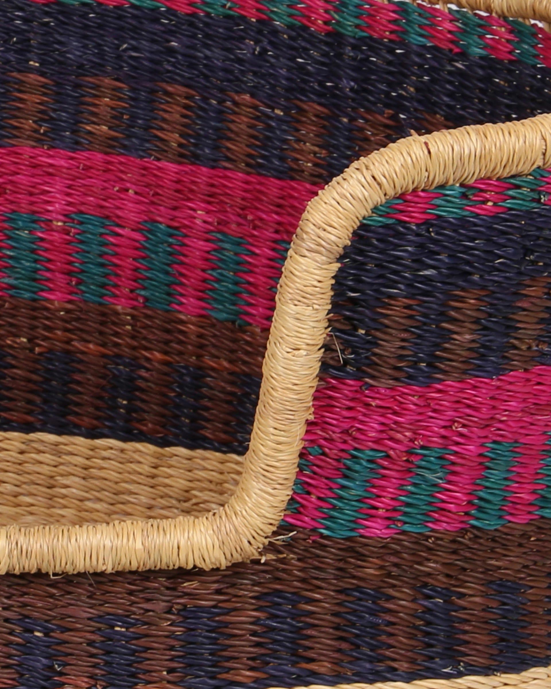 OKRA: Pink, Brown and Aqua Dog Basket - Small