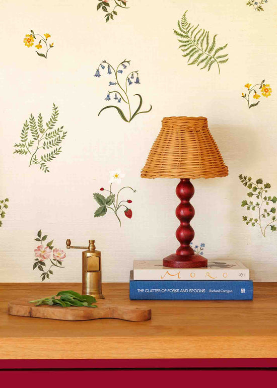 Herbarium Wildflower Grasscloth Wallpaper - Ivory