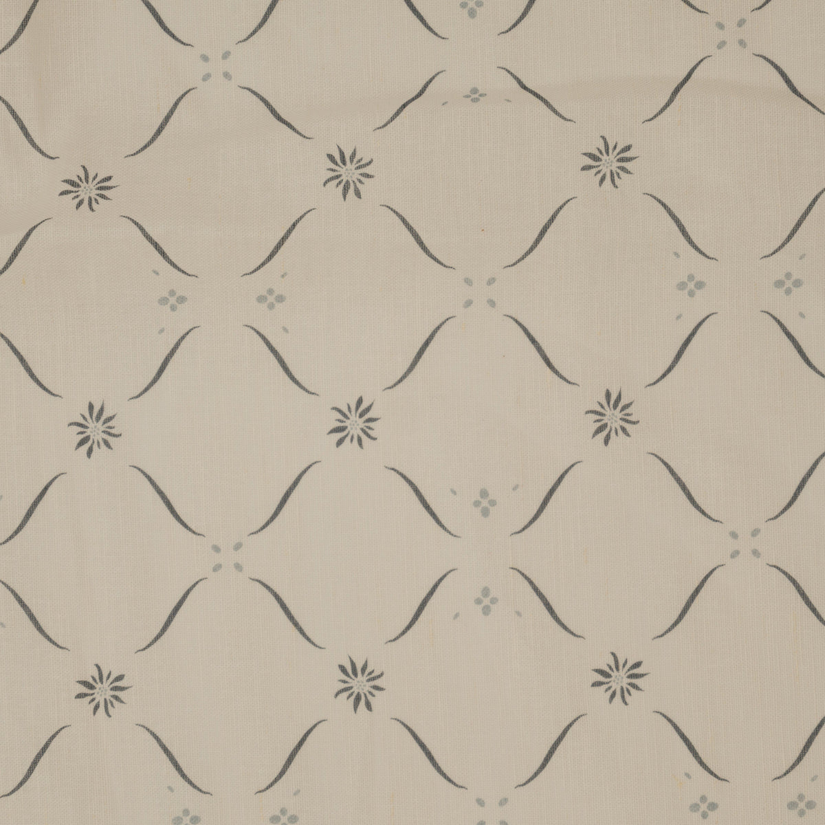Edelweiss Trellis - Loden and Bryony Blue on White