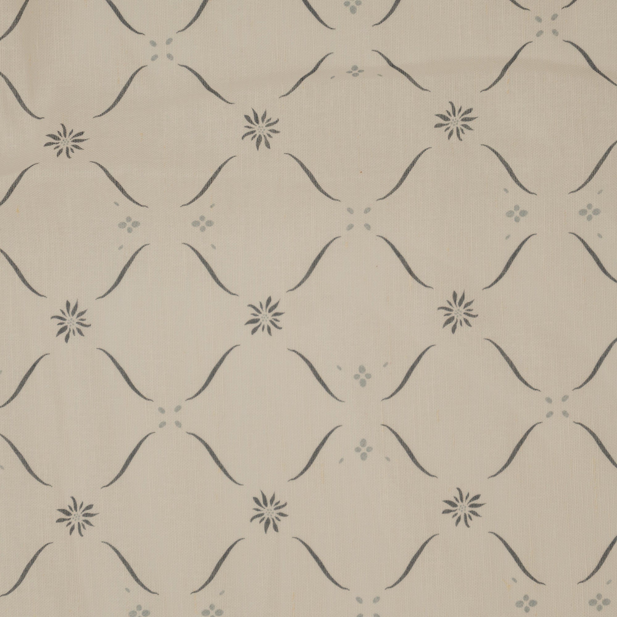 Edelweiss Trellis - Loden and Bryony Blue on White