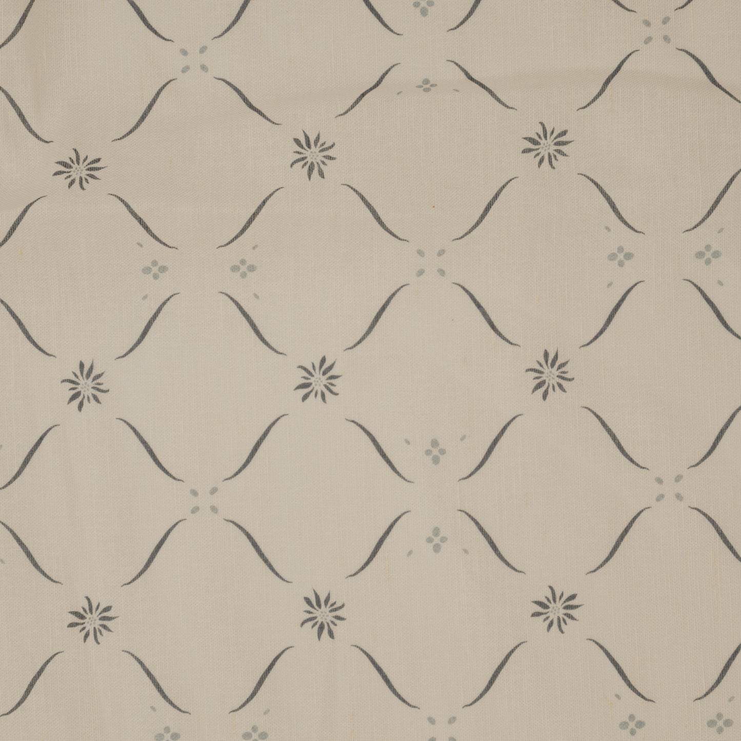 Edelweiss Trellis - Loden and Bryony Blue on White