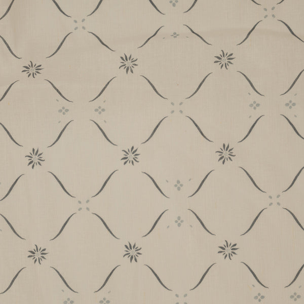 Edelweiss Trellis - Loden and Bryony Blue on White