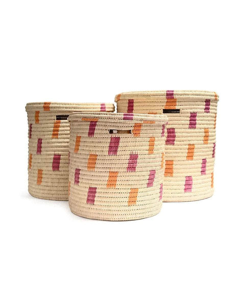 MADOADOA: Orange and Pink Brushstroke Laundry Basket