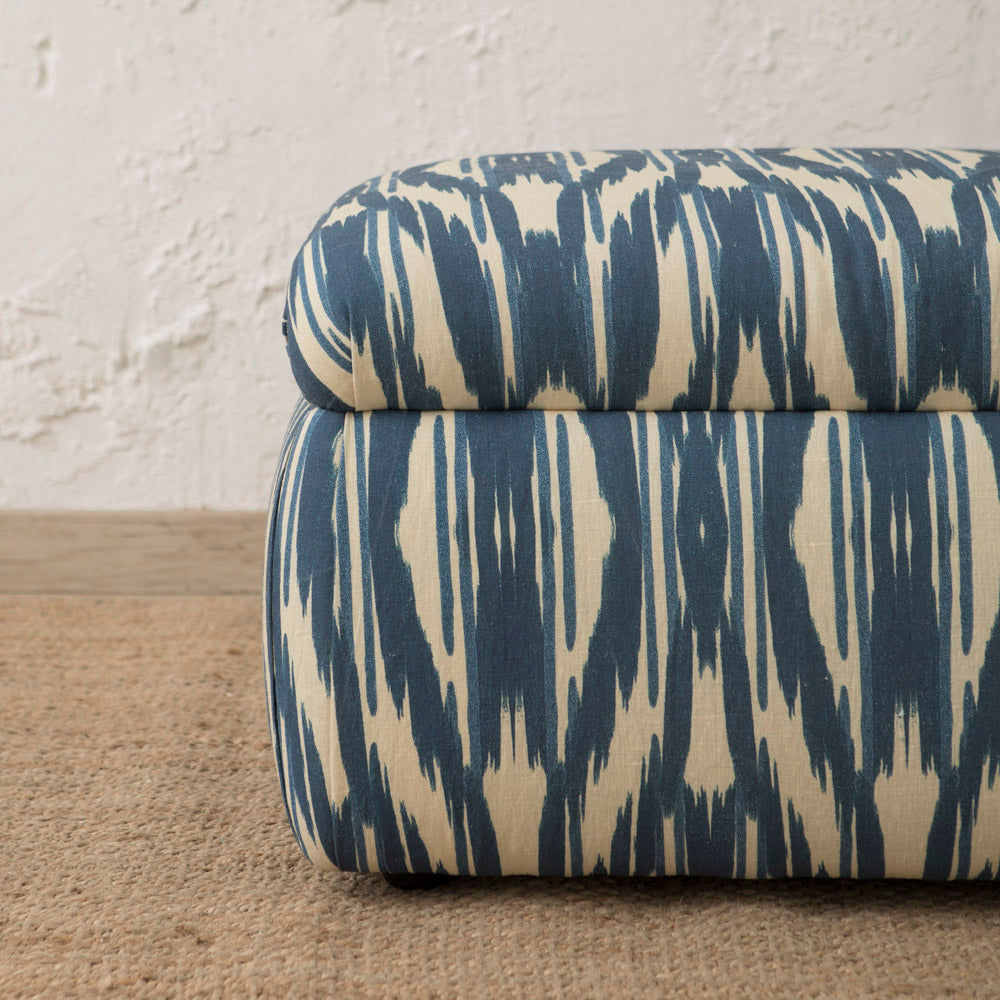 Deva Ikat Ink Ottoman