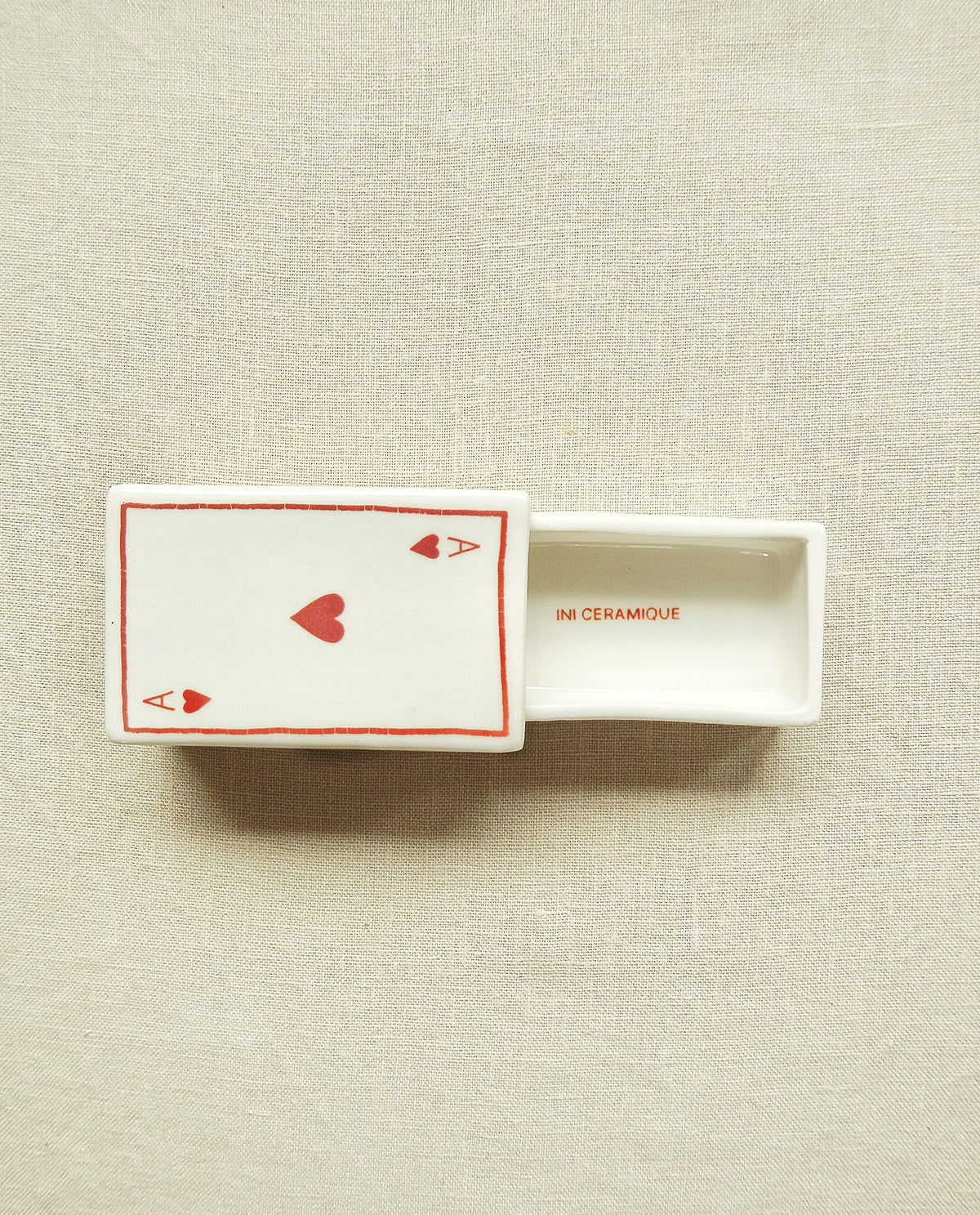 ‘Ace Of Hearts’ Ceramic Matchbox
