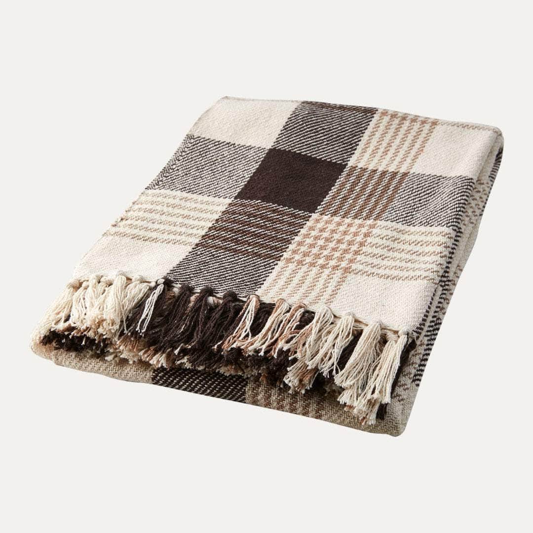 Scottish Throw, Brown, Beige and Off-White