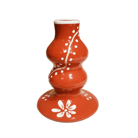 Anthologist Ceramic Candlestick Red Clay