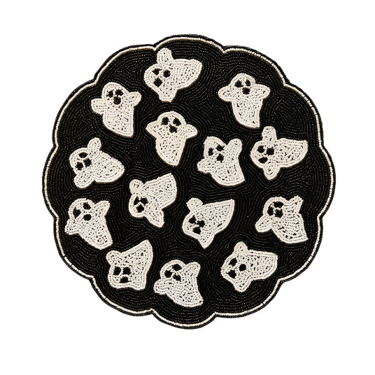 Handmade Beaded Ghost Placemat