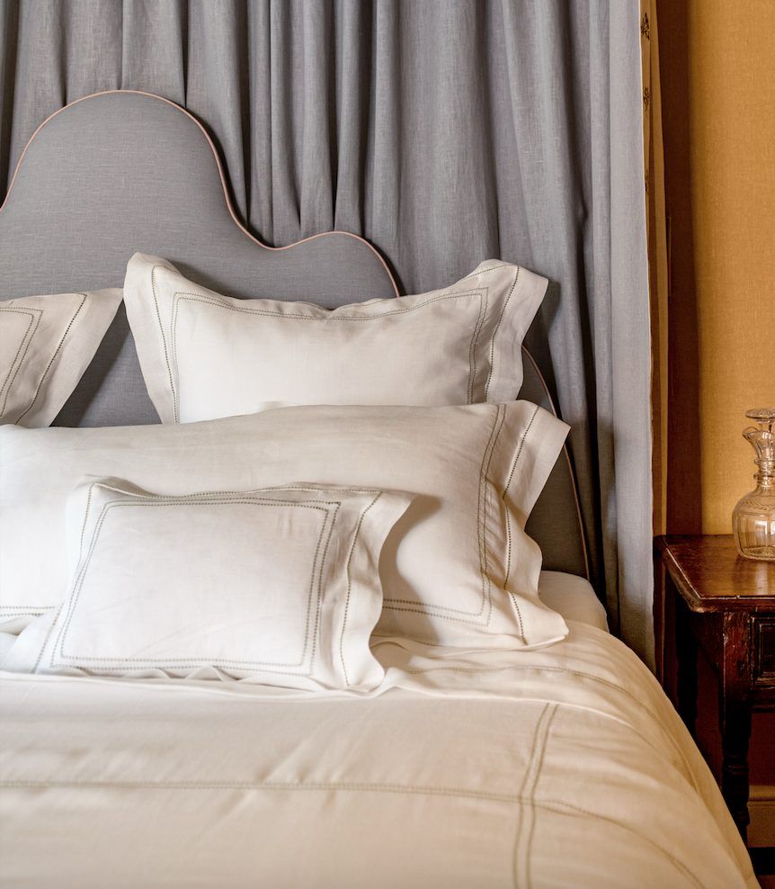 Bed Linen Set Hemstitch Botanical Green