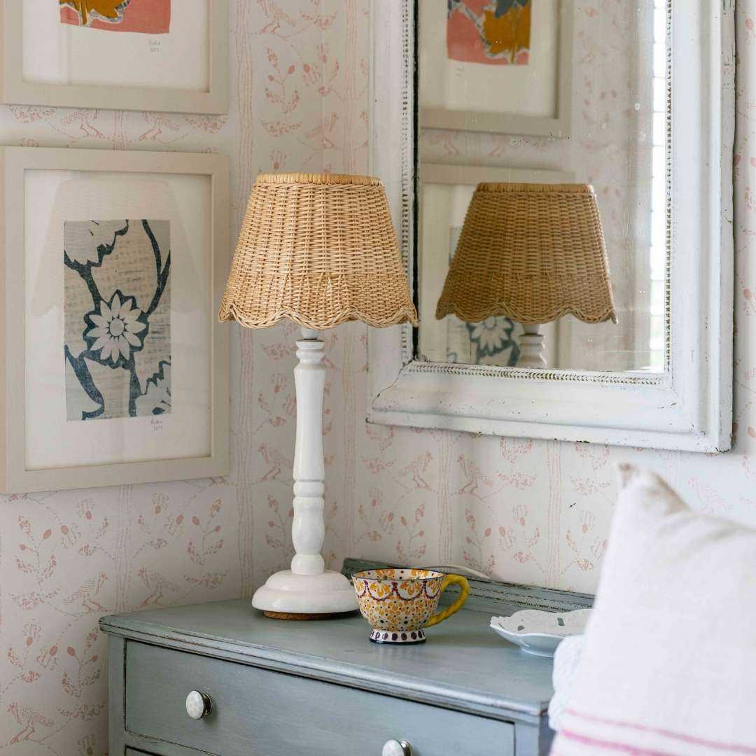 Mimi Rattan Scalloped Lampshade (Medium)