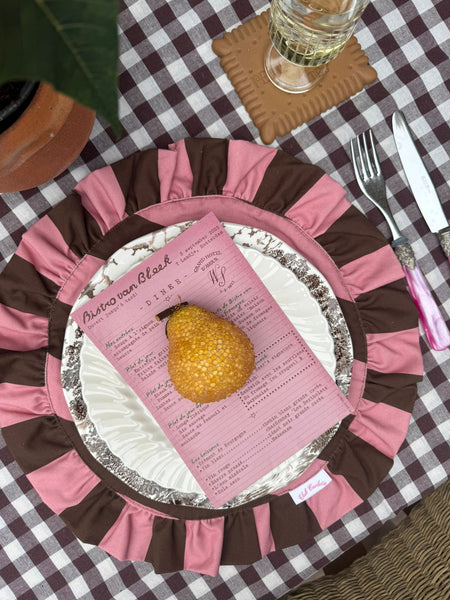 Darcy Placemat Pink/Brown Stripes - set of 2