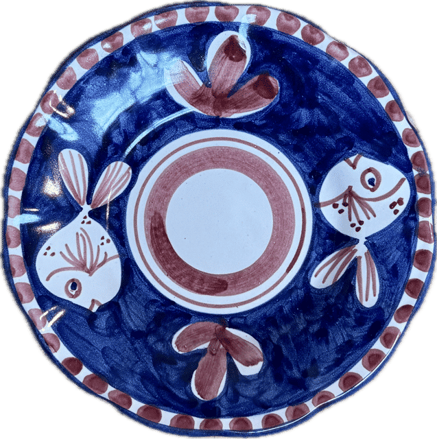 Amalfi Plate 16cm Blue & Red Fish