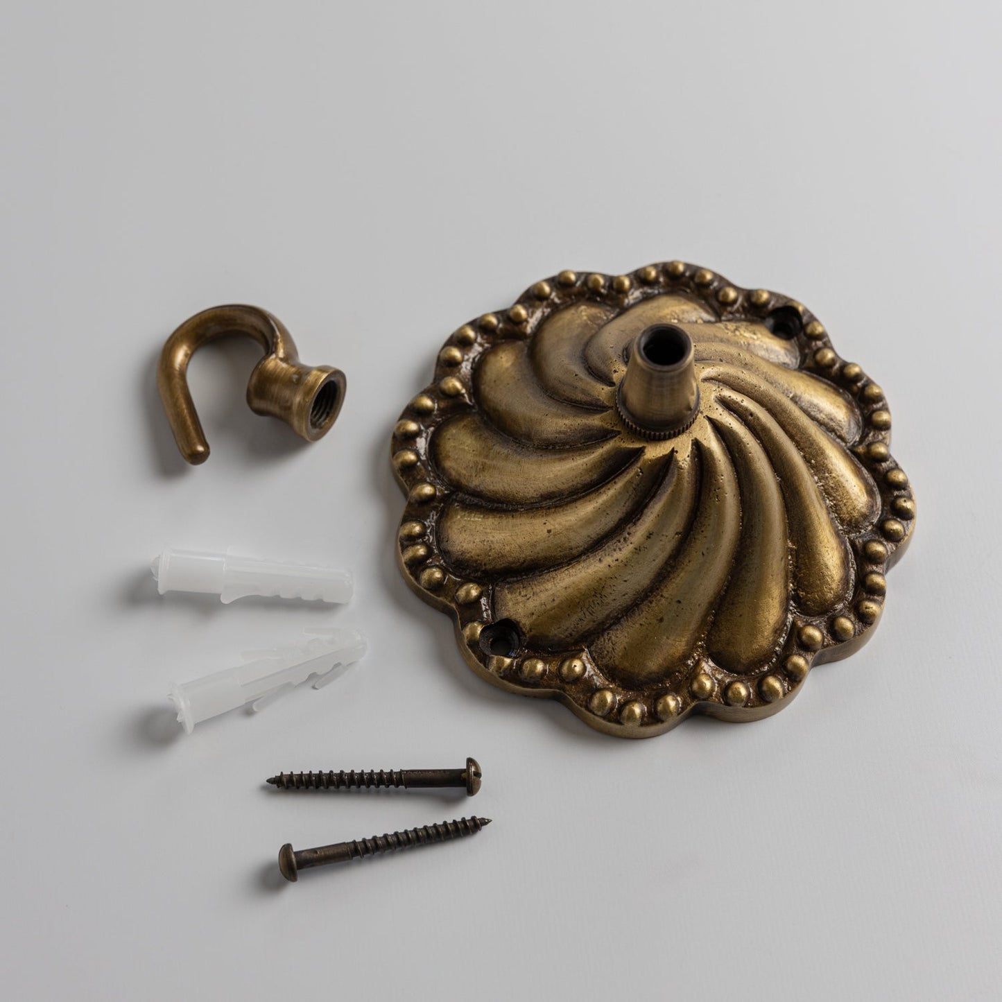Shell Ceiling Rose, Aged Brass