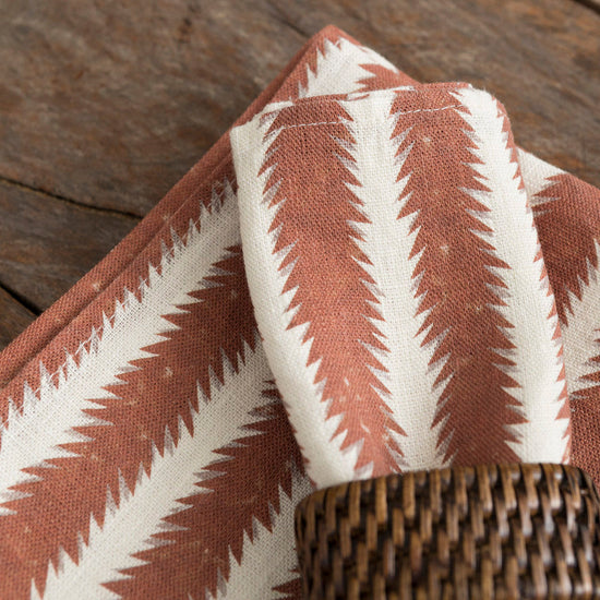 Set of 6 Atria Mini Red Linen Napkins