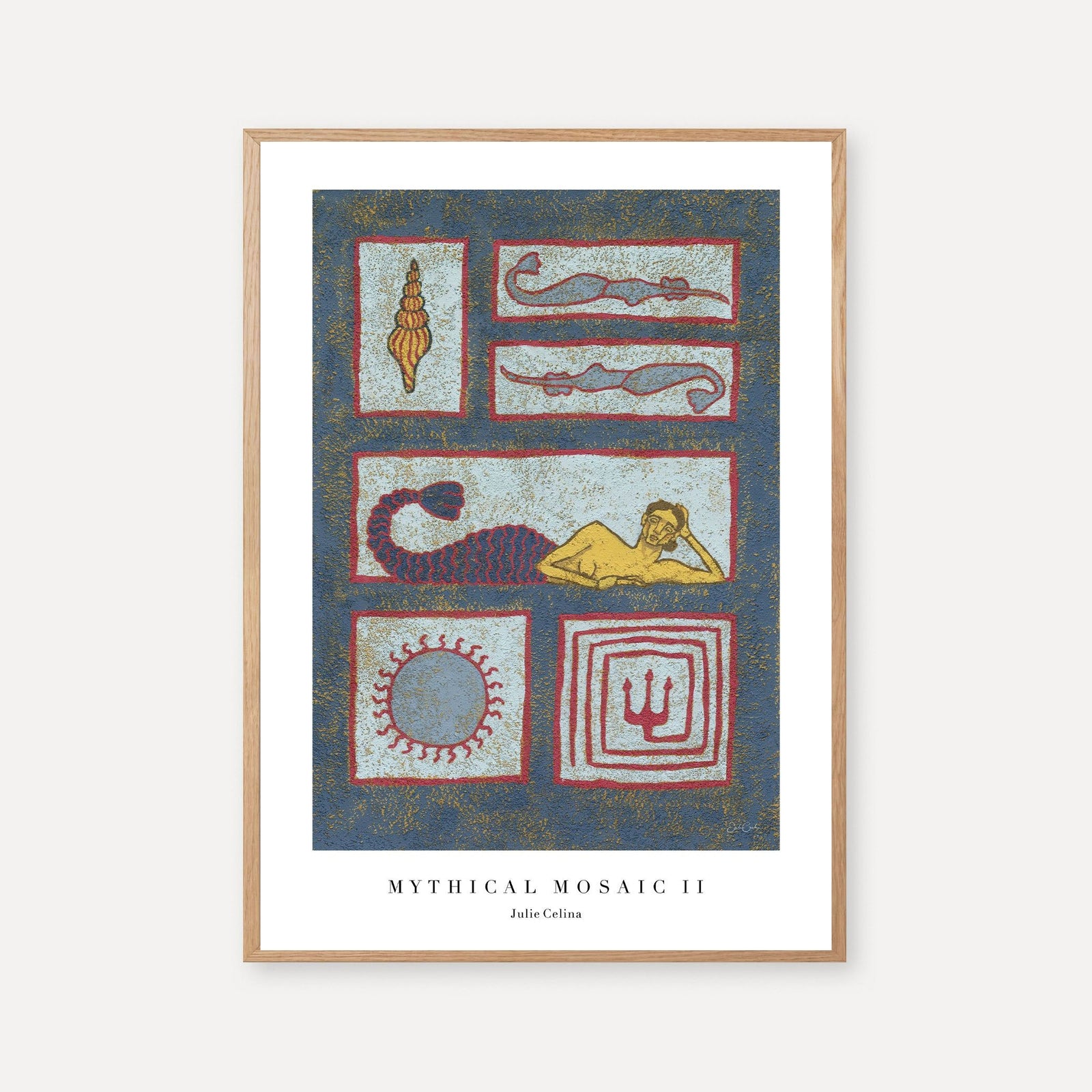 Mythical Mosaic II - Mermaid Wall Art Print-