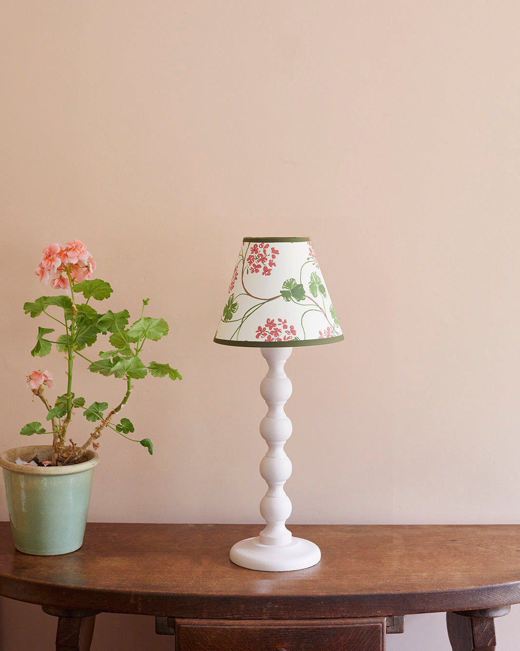 Hand Painted Beechwood Bobbin Lamp