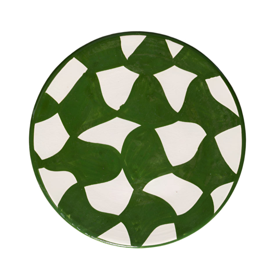 Green Chequered Fez Plate