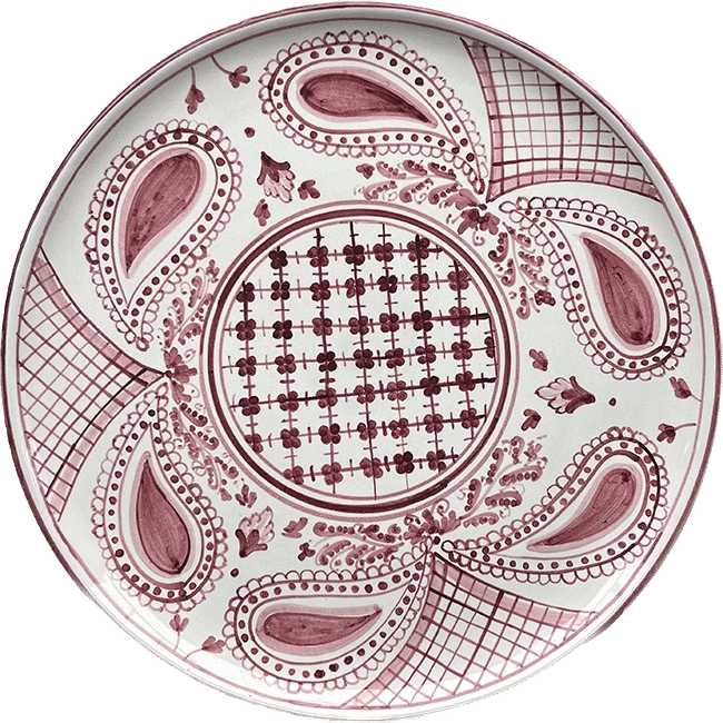 Large Round Bordeaux Bandana Plate